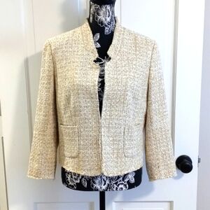 💛Ann Taylor💛 - Gold/Cream Shimmer Tweed Blazer Jacket